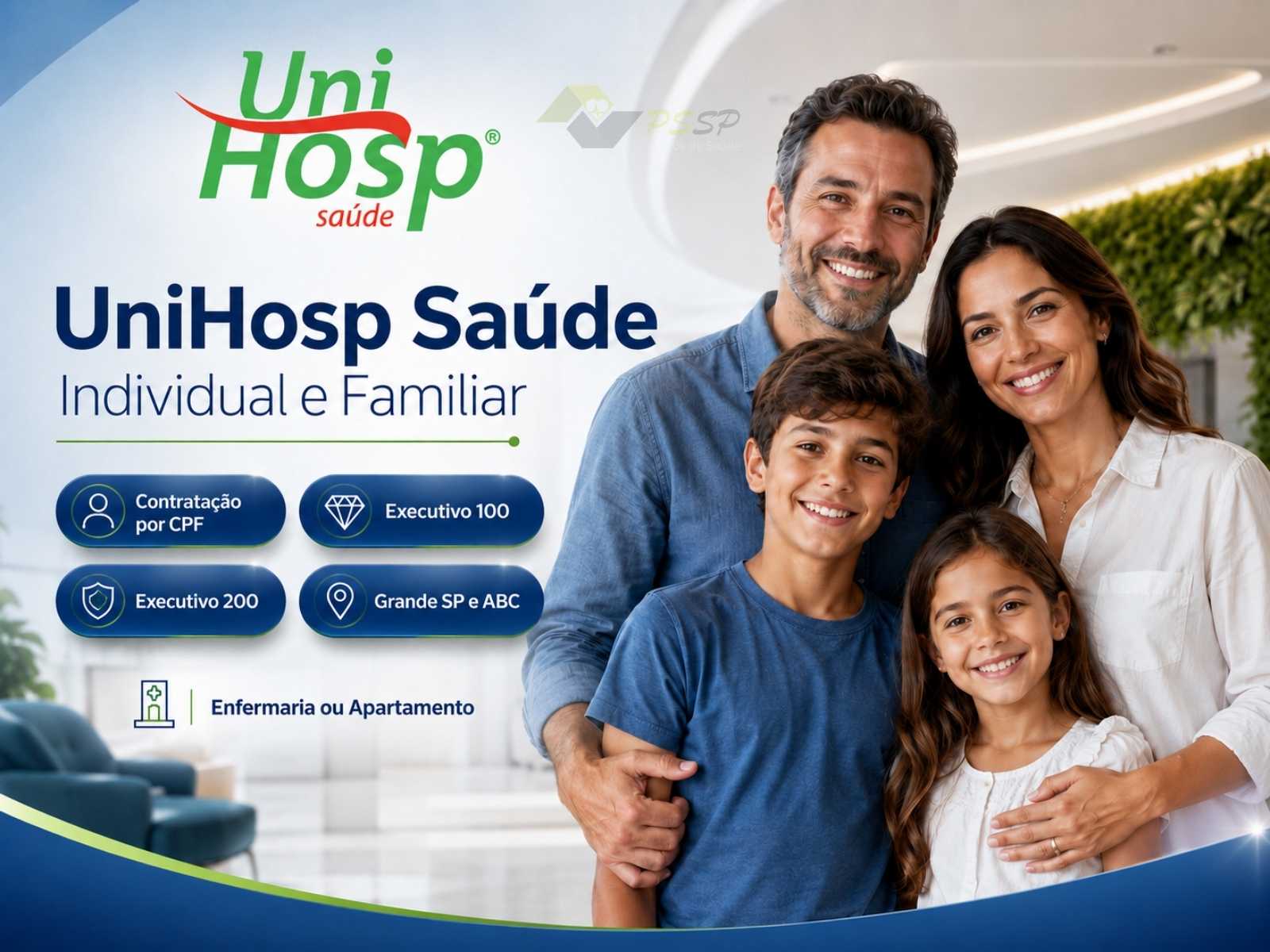 UniHosp Saúde Individual e Familiar com planos em enfermaria e apartamento