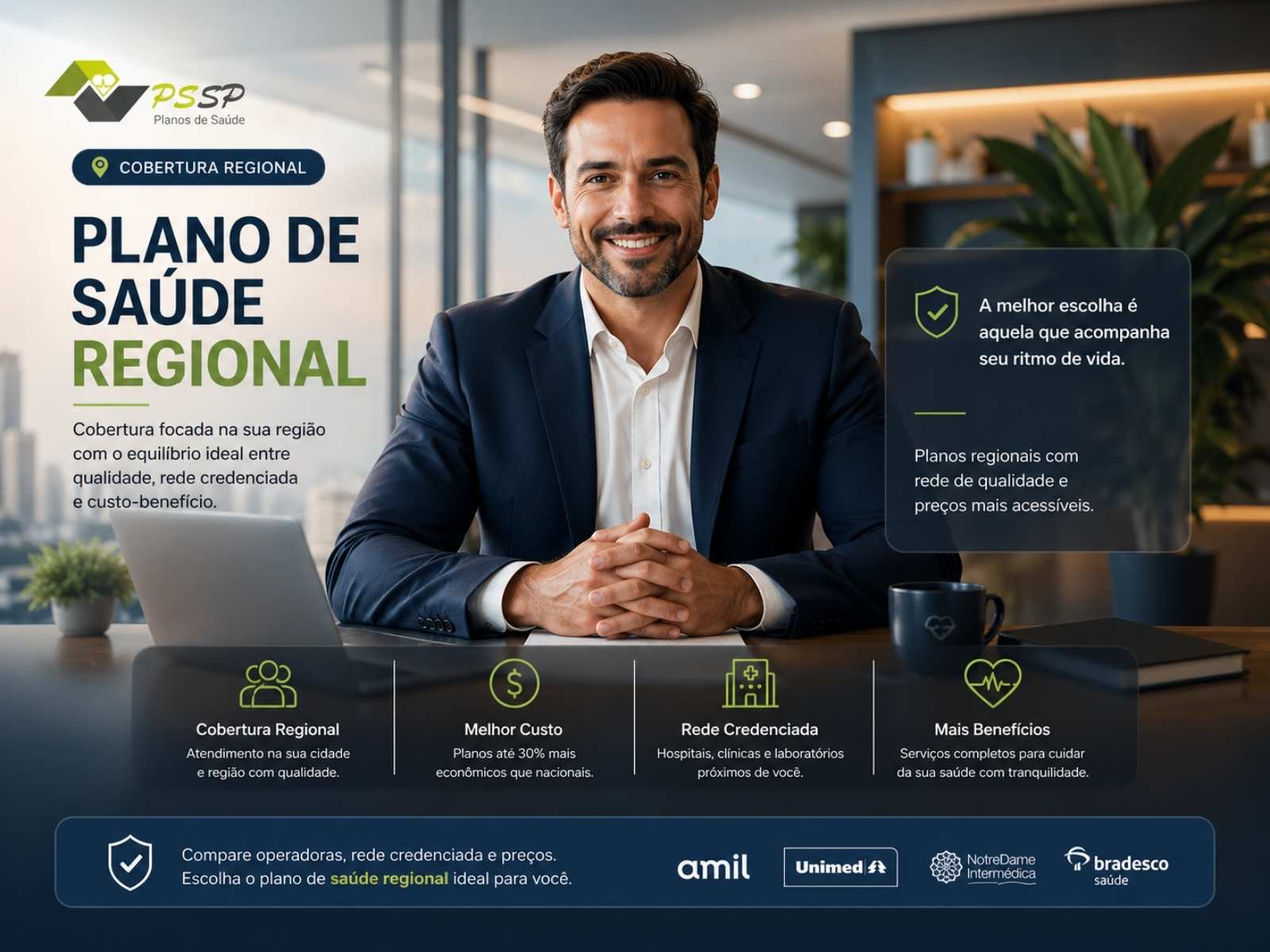 Plano de saúde regional com cobertura local e custo-benefício