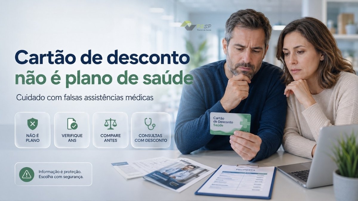Cartão de desconto não é plano de saúde
